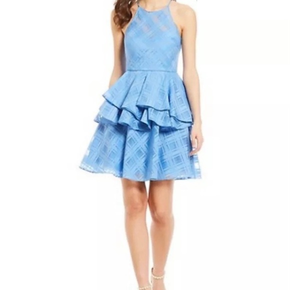 “Belle” BADGLEY MISCHKA “Bianca” Azure Dress - Picture 4 of 8